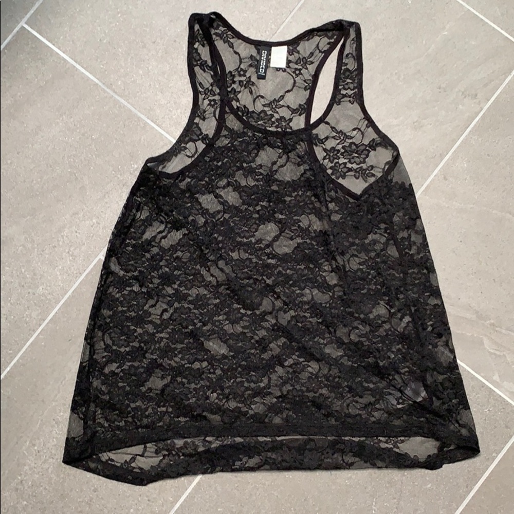 Black lace tank top